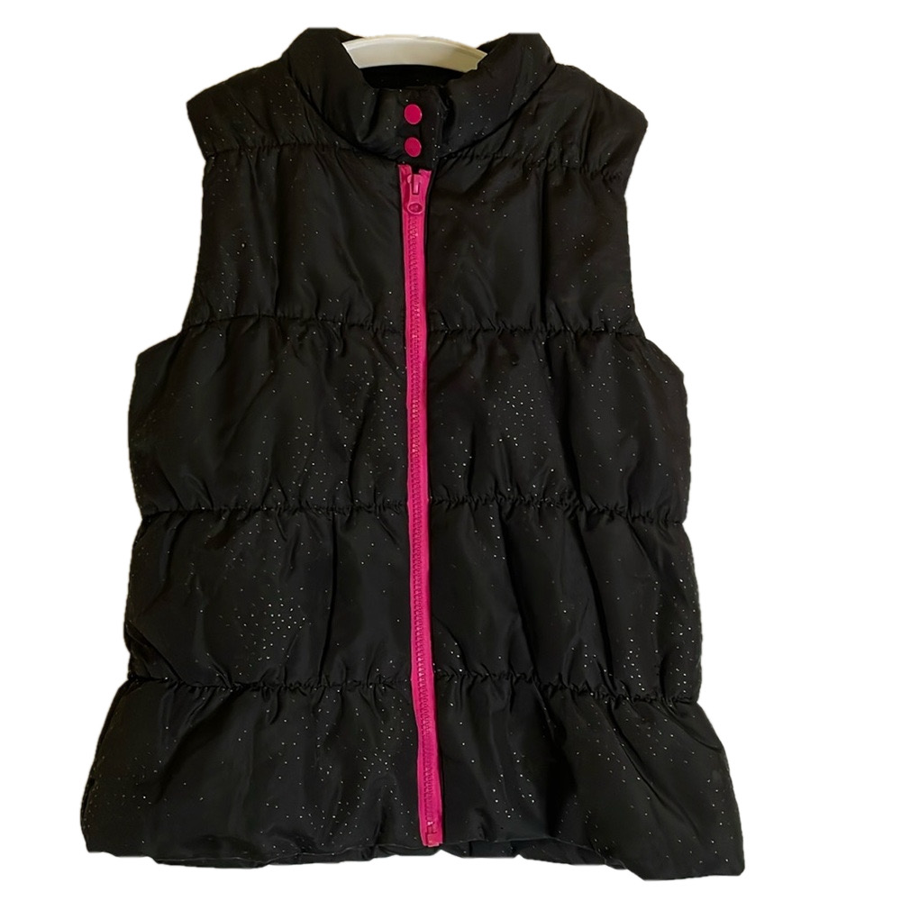 ENERGIE Zip Up Puffer Vest, Girls XL, Black Pink